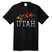 Utah Retro Sunset Vintage Mountain Home Est 1896 Cool Hiking Tall T-Shirt