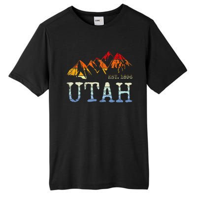 Utah Retro Sunset Vintage Mountain Home Est 1896 Cool Hiking Tall Fusion ChromaSoft Performance T-Shirt