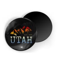 Utah Retro Sunset Vintage Mountain Home Est 1896 Cool Hiking Magnet