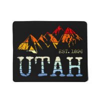 Utah Retro Sunset Vintage Mountain Home Est 1896 Cool Hiking Mousepad