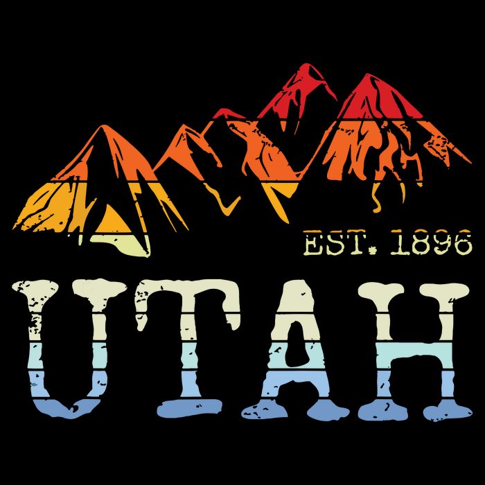 Utah Retro Sunset Vintage Mountain Home Est 1896 Cool Hiking Bag