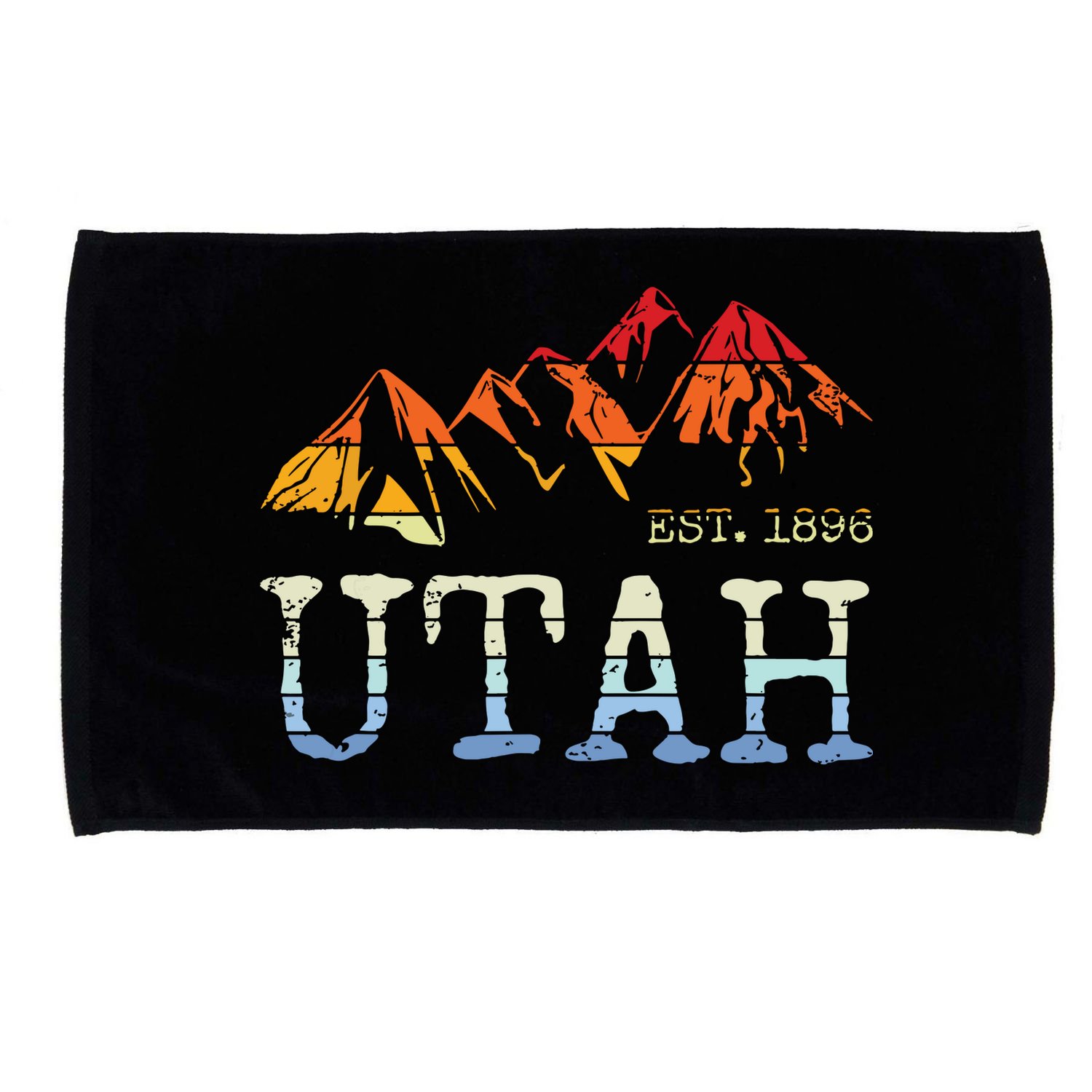 Utah Retro Sunset Vintage Mountain Home Est 1896 Cool Hiking Microfiber Hand Towel