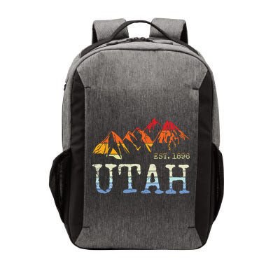 Utah Retro Sunset Vintage Mountain Home Est 1896 Cool Hiking Vector Backpack