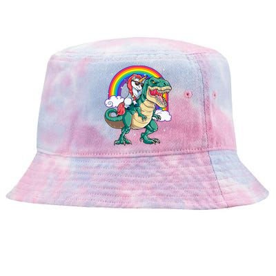 Unicorn Riding T rex Dinosaur  Rainbow Tie-Dyed Bucket Hat