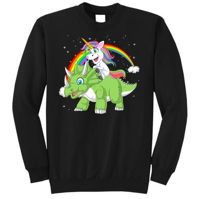 Unicorn Riding Triceratops Dinosaur Sweatshirt