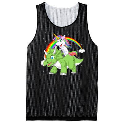 Unicorn Riding Triceratops Dinosaur Mesh Reversible Basketball Jersey Tank