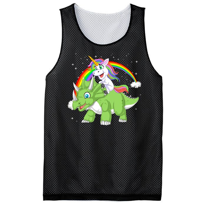 Unicorn Riding Triceratops Dinosaur Mesh Reversible Basketball Jersey Tank