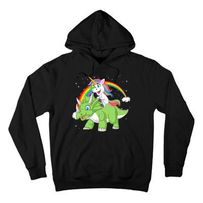 Unicorn Riding Triceratops Dinosaur Tall Hoodie