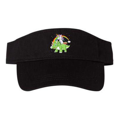 Unicorn Riding Triceratops Dinosaur Valucap Bio-Washed Visor