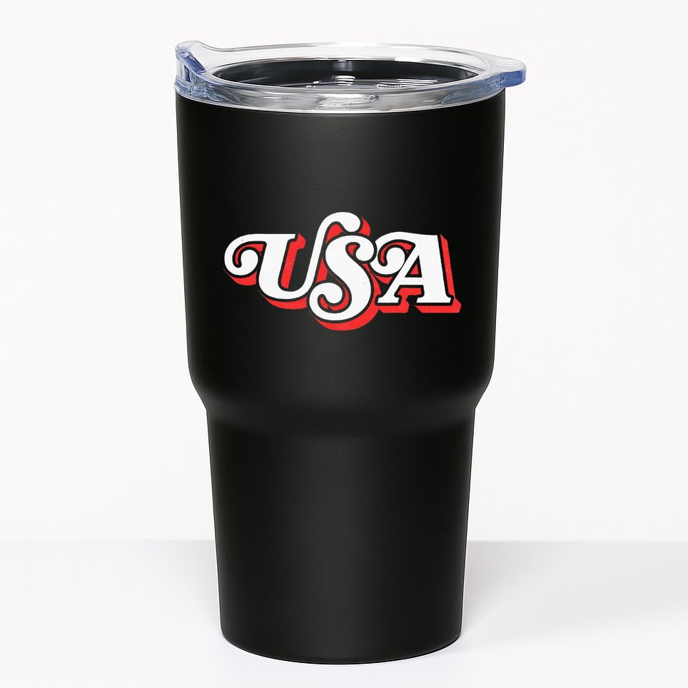 Usa Retro Typography Patriotic Tumbler