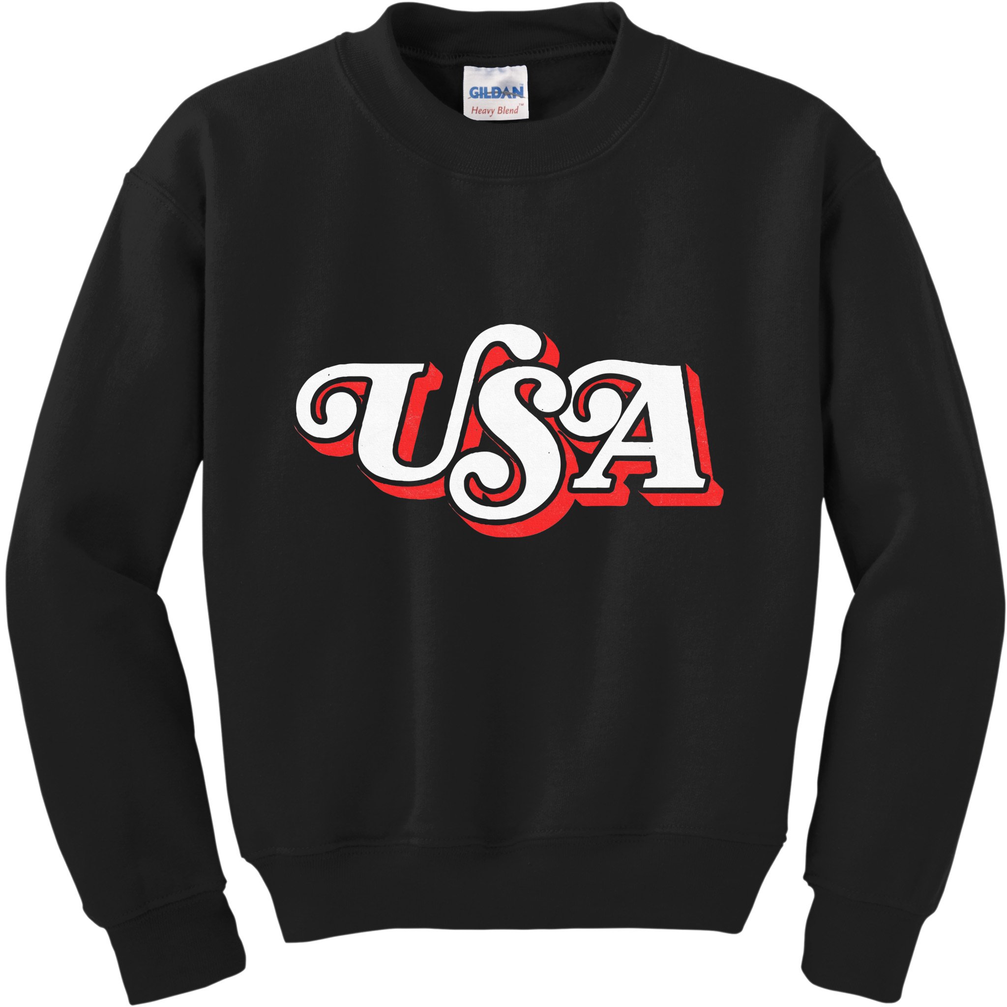 Usa Retro Typography Patriotic Kids Sweatshirt