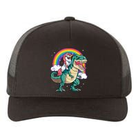 Unicorn Riding T Rex Dinosaur Rainbow Tank Top Yupoong Adult 5-Panel Trucker Hat