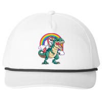 Unicorn Riding T Rex Dinosaur Rainbow Tank Top Snapback Five-Panel Rope Hat