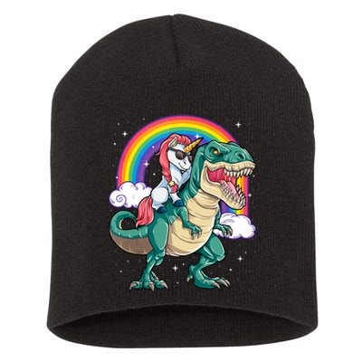 Unicorn Riding T Rex Dinosaur Rainbow Tank Top Short Acrylic Beanie