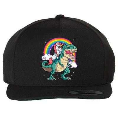 Unicorn Riding T Rex Dinosaur Rainbow Tank Top Wool Snapback Cap