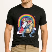 Unicorn Riding T Rex Dinosaur Rainbow Performance Shirt