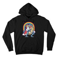 Unicorn Riding T Rex Dinosaur Rainbow Hoodie