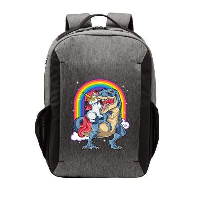 Unicorn Riding T Rex Dinosaur Rainbow Vector Backpack