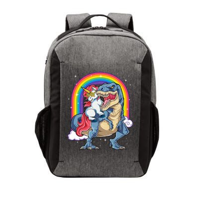 Unicorn Riding T Rex Dinosaur Rainbow Vector Backpack