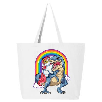 Unicorn Riding T Rex Dinosaur Rainbow 25L Jumbo Tote