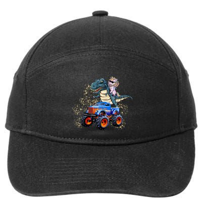 Unicorn Riding T Rex Monster Truck Unicorn Sweat 7-Panel Snapback Hat