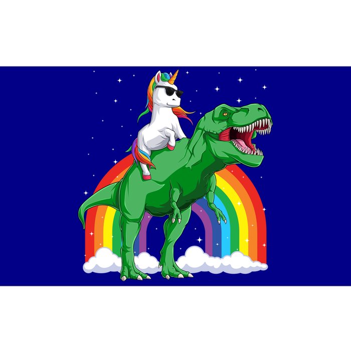 Unicorn Riding T Rex Dinosaur Rainbow Gift Bumper Sticker