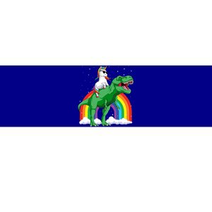 Unicorn Riding T Rex Dinosaur Rainbow Gift Bumper Sticker