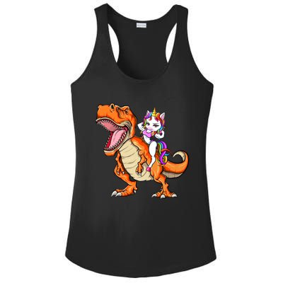 Unicorn Riding T Rex Dinosaur Mgical Unicorn Gift Ladies PosiCharge Competitor Racerback Tank