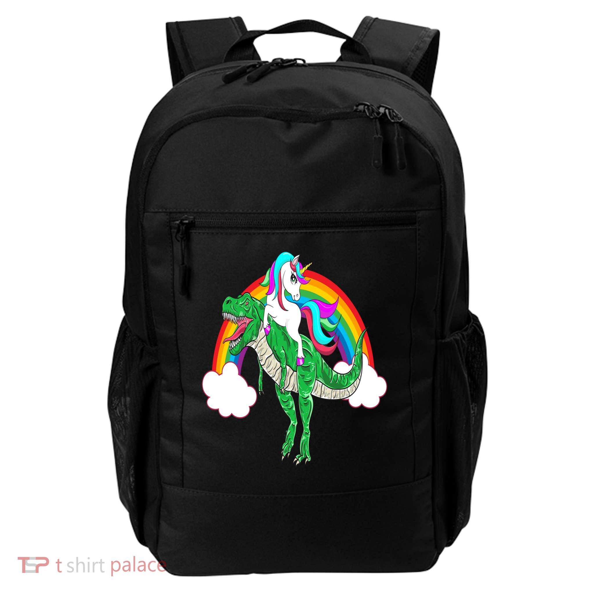 Unicorn Riding T Rex Dinosaur Gift Daily Commute Backpack