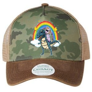 Unicorn Riding T Rex Dinosaur Gift Legacy Tie Dye Trucker Hat