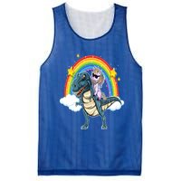 Unicorn Riding T Rex Dinosaur Gift Mesh Reversible Basketball Jersey Tank