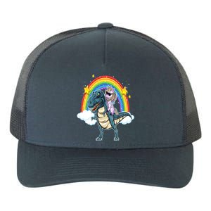 Unicorn Riding T Rex Dinosaur Gift Yupoong Adult 5-Panel Trucker Hat