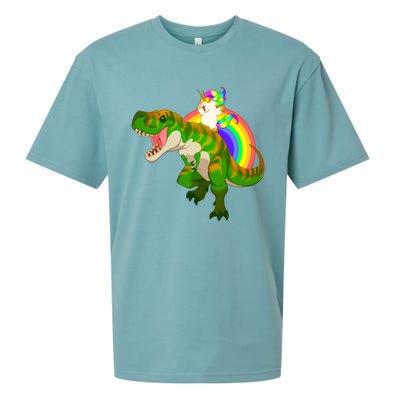 Unicorn Riding T Rex Meaningful Gift Trex Dinosaur Rainbow Rawr Gift Great Gift Sueded Cloud Jersey T-Shirt