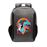 Unicorn Riding T Rex Rainbow Synthwave Dinosaur Gift Vector Backpack