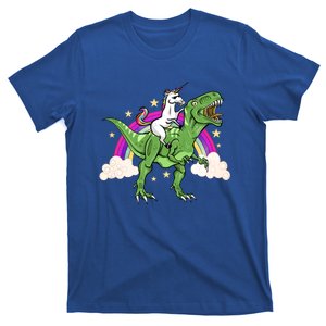 Unicorn Riding Trex Dinosaur Gift T-Shirt