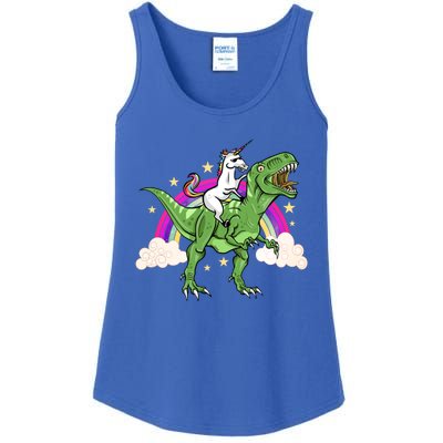 Unicorn Riding Trex Dinosaur Gift Ladies Essential Tank