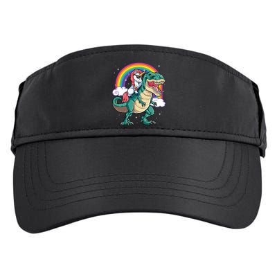 Unicorn Riding T Rex Dinosaur Rainbow Adult Drive Performance Visor