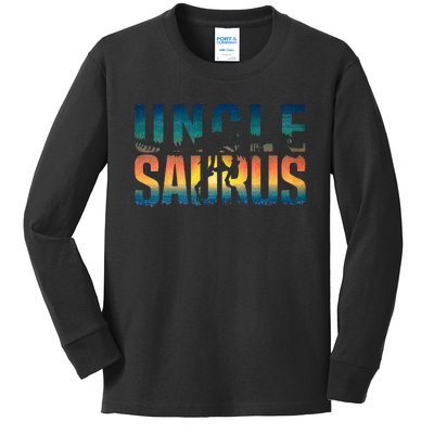 Unclesaurus Rex Uncle Dinosaur TRex Uncle Saurus Kids Long Sleeve Shirt