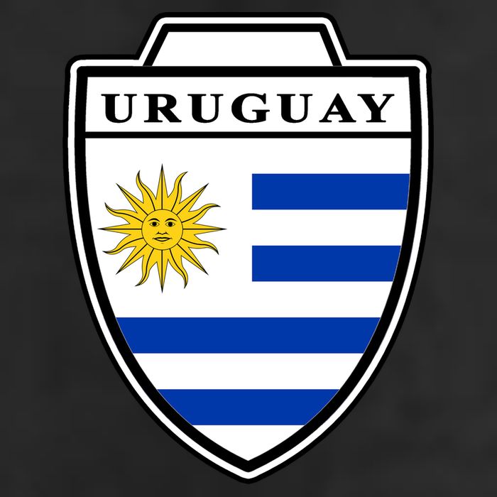 Uruguay Country Soccer Crest Garment-Dyed Heavyweight T-Shirt