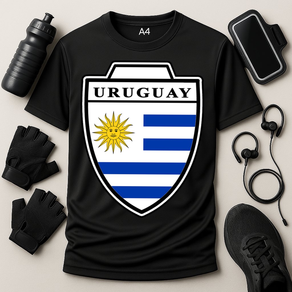 Uruguay Country Soccer Crest Cooling Performance Crew T-Shirt