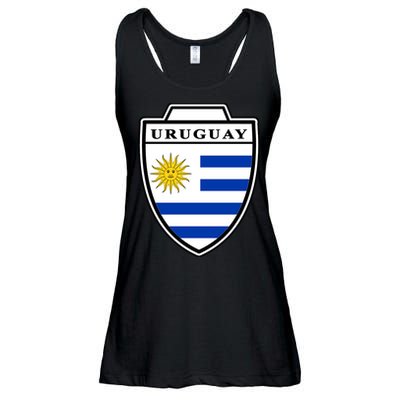 Uruguay Country Soccer Crest Ladies Essential Flowy Tank