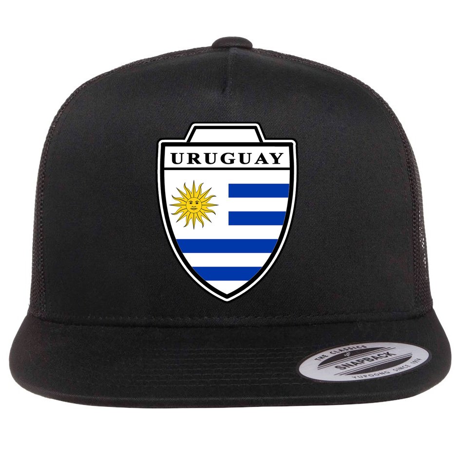 Uruguay Country Soccer Crest Flat Bill Trucker Hat