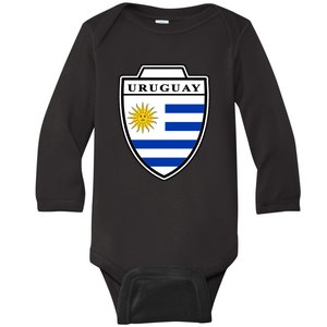 Uruguay Country Soccer Crest Baby Long Sleeve Bodysuit