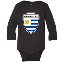 Uruguay Country Soccer Crest Baby Long Sleeve Bodysuit