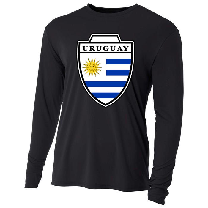 Uruguay Country Soccer Crest Cooling Performance Long Sleeve Crew