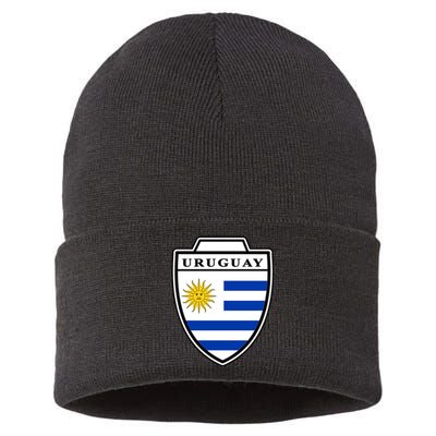 Uruguay Country Soccer Crest Sustainable Knit Beanie