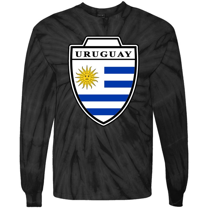 Uruguay Country Soccer Crest Tie-Dye Long Sleeve Shirt