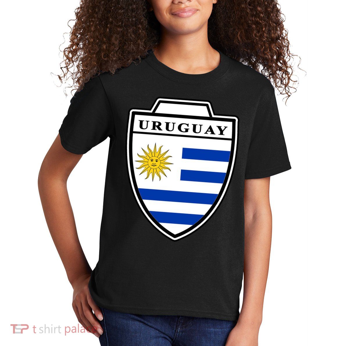 Uruguay Country Soccer Crest Kids T-Shirt