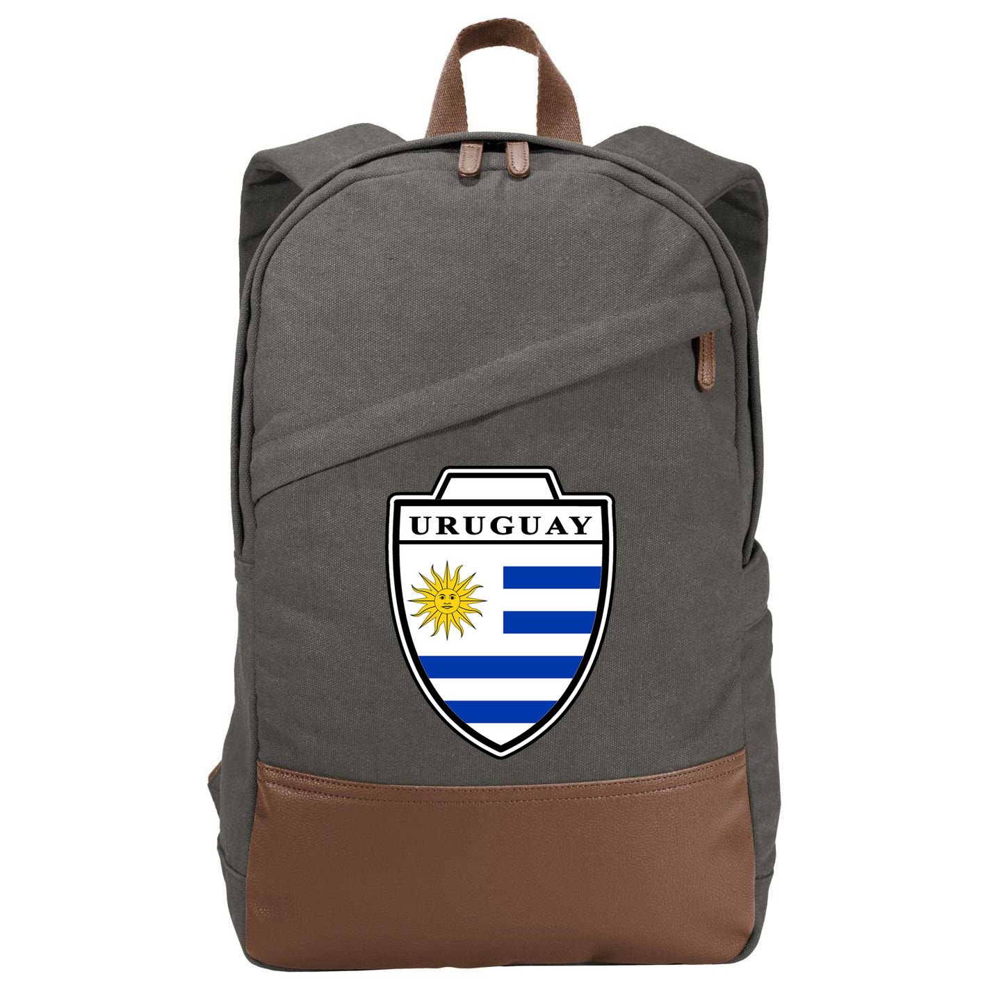 Uruguay Country Soccer Crest Cotton Canvas Backpack