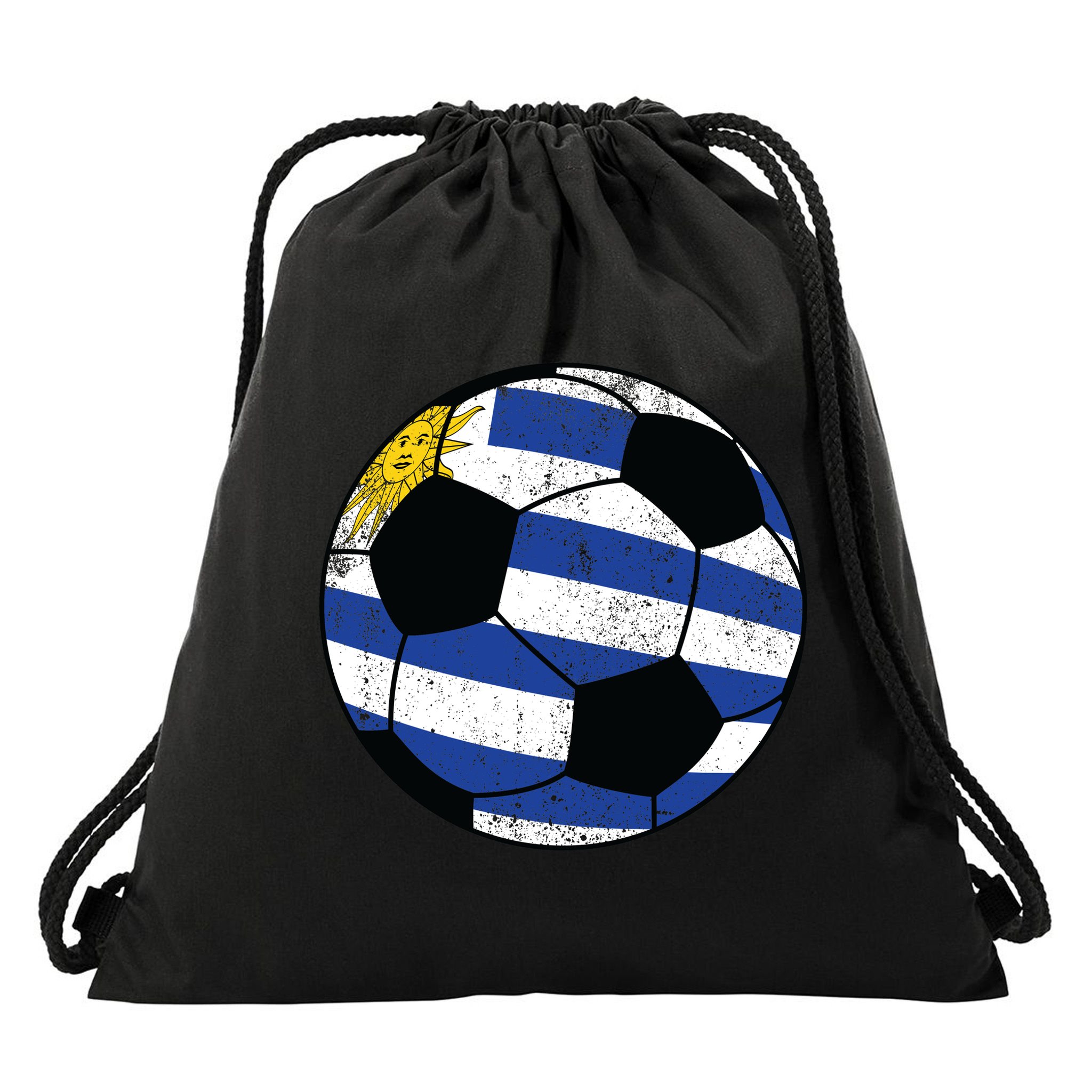 Uruguay soccer ball Drawstring Bag